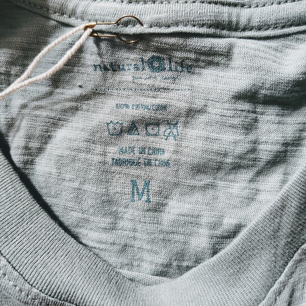 Natural Life Green 100% Cotton Crew Neck T-Shirt with Logo - Picture 4 of 5